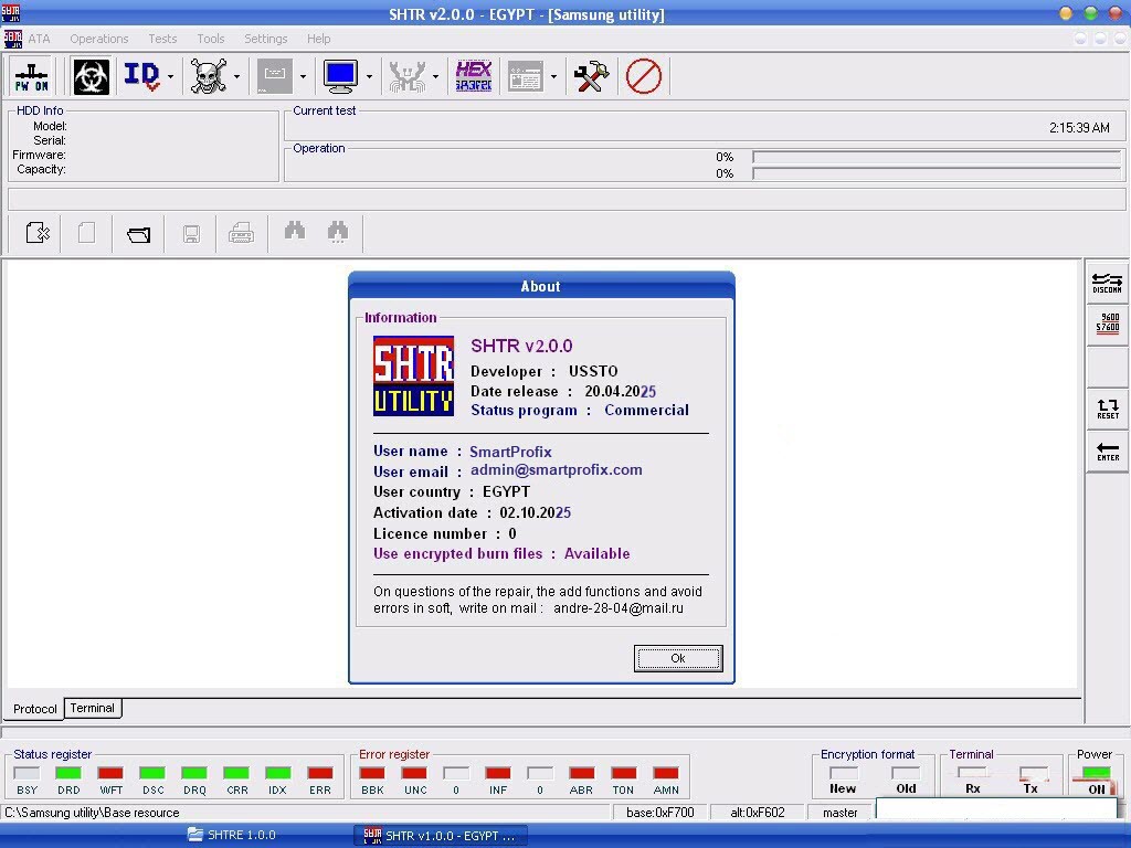 shtr 2 for refurbishing Samsung hdd